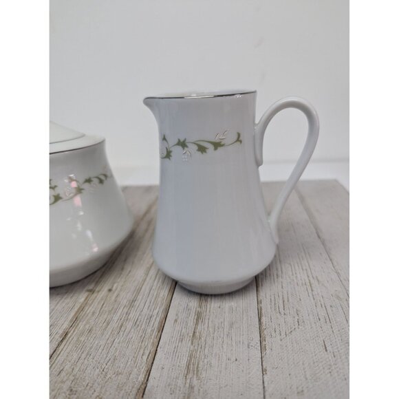 Sheffield China Japan Elegance Sugar Bowl Dish Lid and Creamer Pitcher - Picture 2 of 11